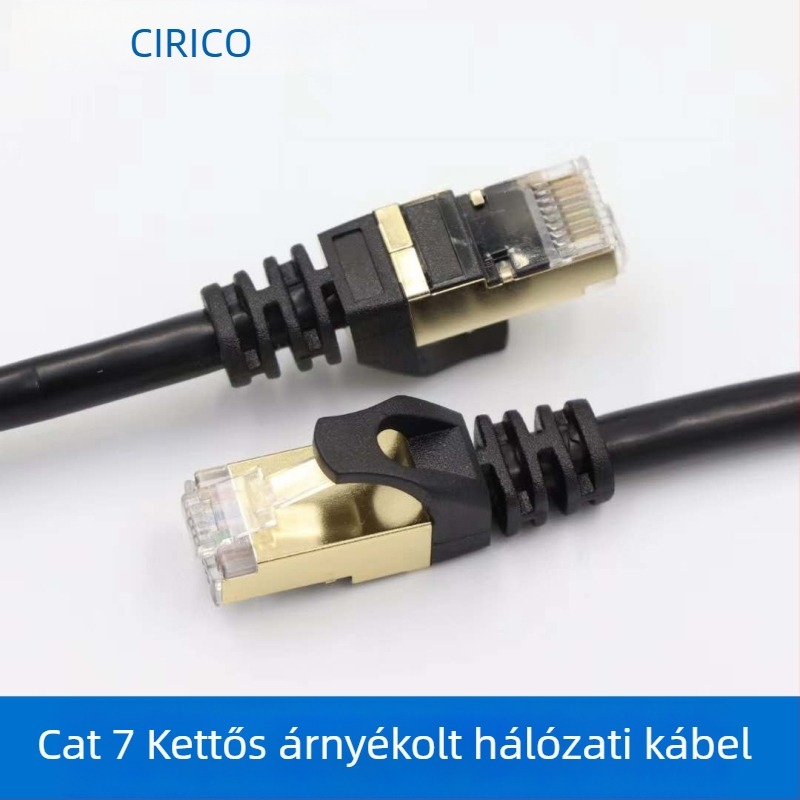 Cat7 SSTP Ethernet kábel - Kettős árnyékolású, 10 Gbps, 600 MHz, 26/28 AWG