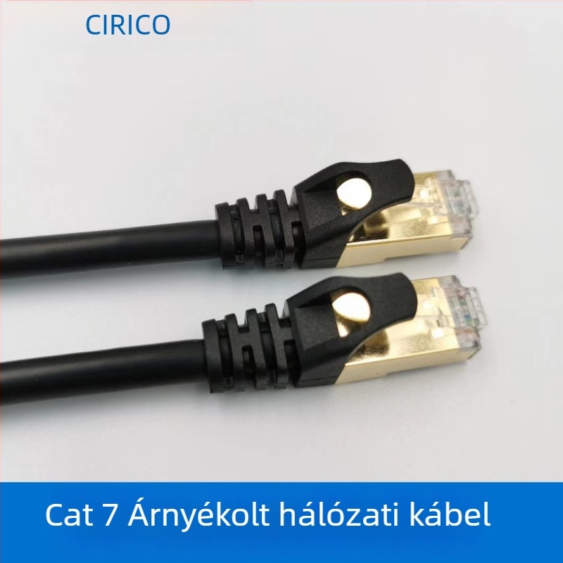 Cat7 SSTP Ethernet kábel - Kettős árnyékolású, 10 Gbps, 600 MHz, 26/28 AWG