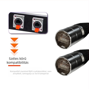 RJ45 Cat6a hálózati kábel routerhez – oxigénmentes réz, RJ45 interfész, 1000 Mbps, PVC bevonat