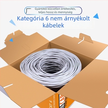 Cat6 sodrott érpáras hálózati kábel, 8 vezető, RJ-45 csatlakozó, oxigénmentes réz, 1000kps