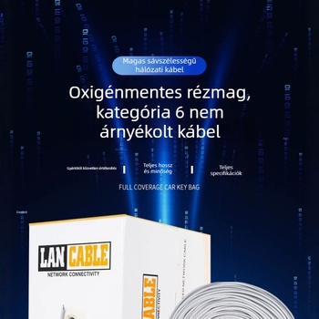 Cat6 sodrott érpáras hálózati kábel, 8 vezető, RJ-45 csatlakozó, oxigénmentes réz, 1000kps