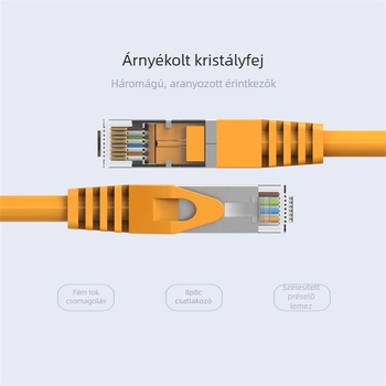Weixun VPC6SSTP-Y 8-vezetékes Cat6a kettős árnyékolású gigabites patchkábel RJ-45