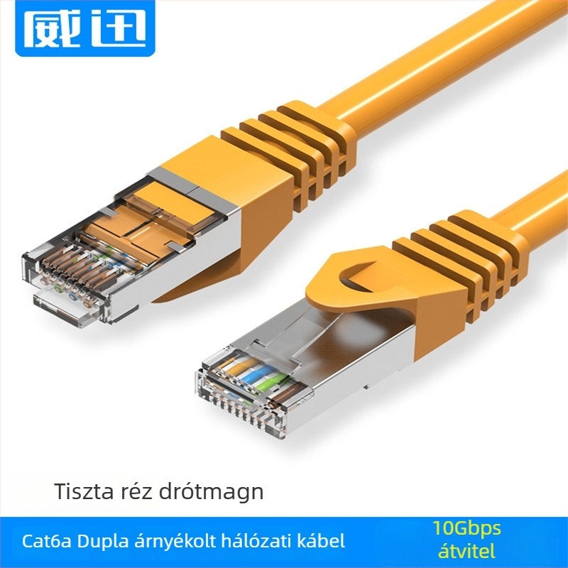 Weixun VPC6SSTP-Y 8-vezetékes Cat6a kettős árnyékolású gigabites patchkábel RJ-45
