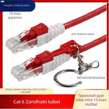 Zárható Cat6A RJ-45 kábel 8 maggal, 24 AWG