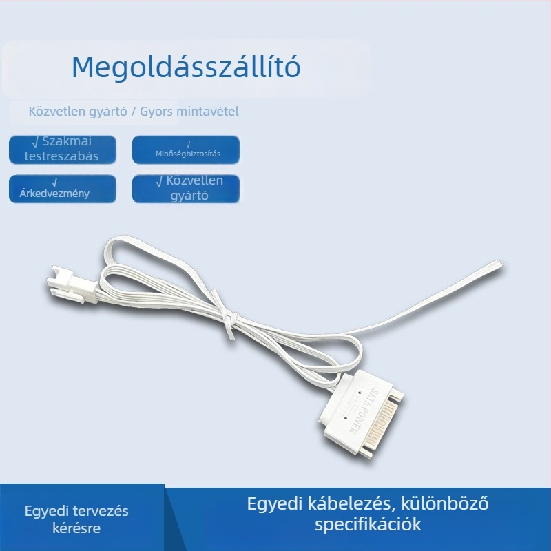 PC-hez SATA–SM4P adapter hosszabbító kábel; interfész: SATA; konverter típusa: adapter; rézvezető; hossz: 350 mm