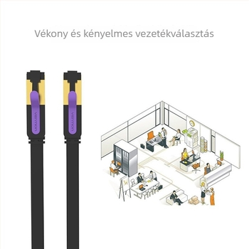 Weixun CAT7 sík hálózati kábel, tiszta réz, árnyékolt, belső és külső használatra, 10 Gbps, hossz 0,5–20 m