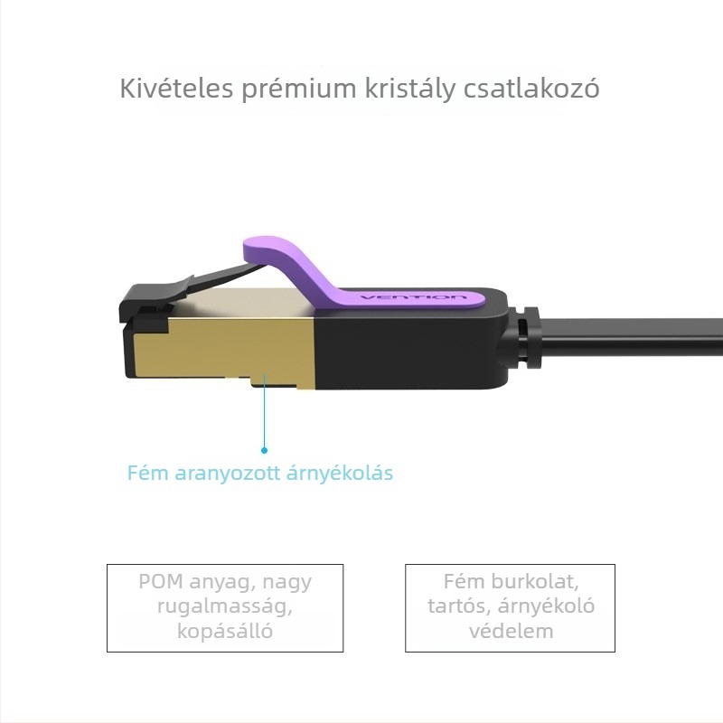 Weixun CAT7 sík hálózati kábel, tiszta réz, árnyékolt, belső és külső használatra, 10 Gbps, hossz 0,5–20 m