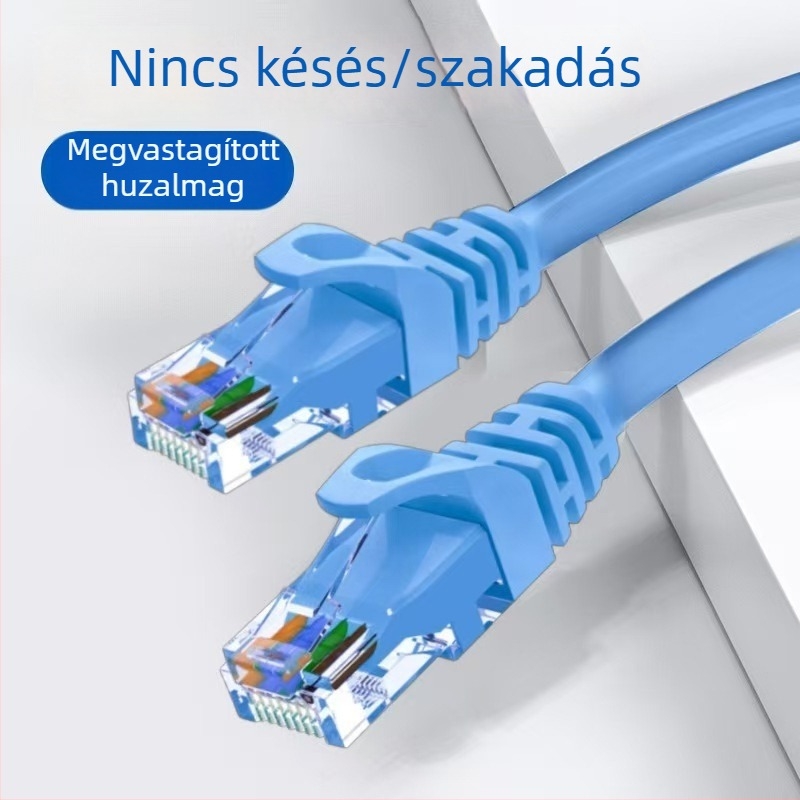 CAT6 Gigabit Ethernet kábel, beltéri/kültéri használatra, RJ-45, 1m, 2m, 3m, 5m és 10m hosszúságban