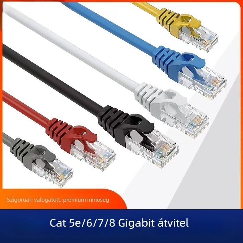 CAT6 Gigabit Ethernet kábel, beltéri/kültéri használatra, RJ-45, 1m, 2m, 3m, 5m és 10m hosszúságban
