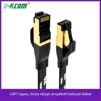 Cat7 kategóriájú 10 gigabites árnyékolt réz hálózati kábel otthoni és professzionális felhasználásra, beltéri és kültéri használatra
