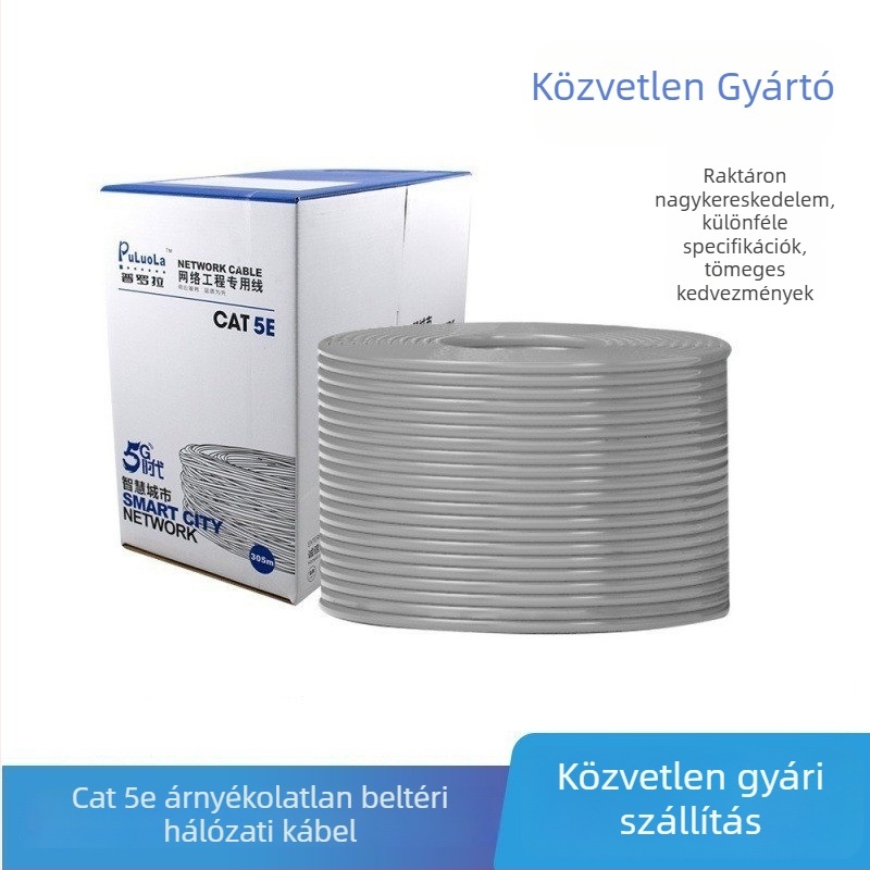 Prola CAT5E UTP beltéri hálózati kábel, 4 érpár, árnyékolatlan, 300 m