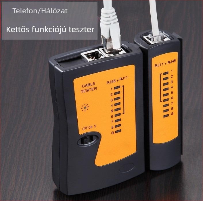 Hálózati kábel teszter – többfunkciós teszter hálózati és telefonkábelekhez, vonalak igazításának mérése, modell Network tester, csomagolás: 1 fő egység és felhasználói útmutató, 1 év garancia