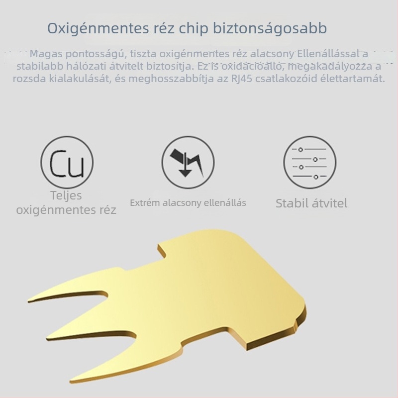 RJ45 Cat6 árnyékolt Ethernet csatlakozó, 8-vezetékes, tiszta réz