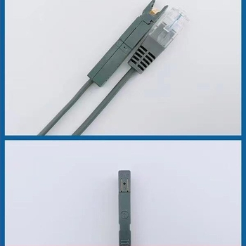 Szürke RJ-45 duckbill kristályfej adapter, kétvezetékes patchkábel, csavart érpár, Gigabit