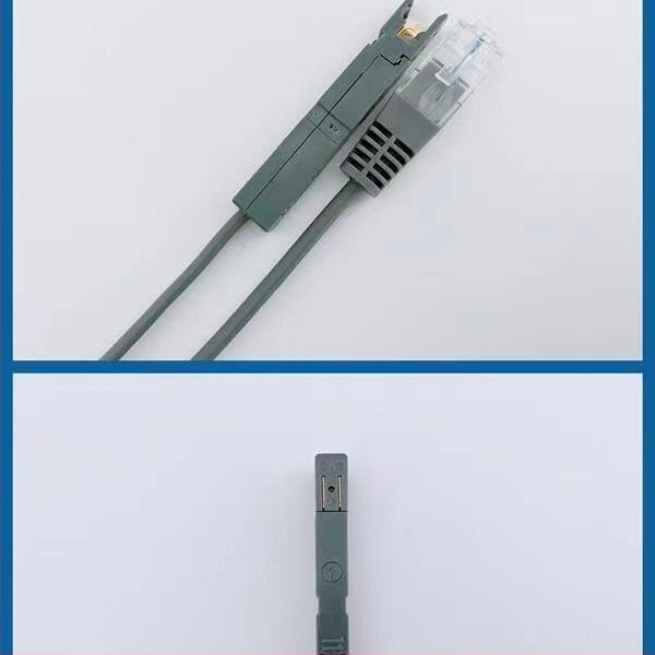 Szürke RJ-45 duckbill kristályfej adapter, kétvezetékes patchkábel, csavart érpár, Gigabit