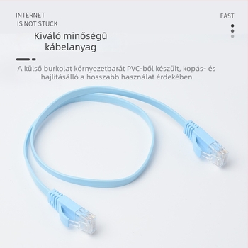 CAT6 lapos, nem árnyékolt gigabites Ethernet-kábel, oxigénmentes rézből, csavart érpár, beltéri használatra