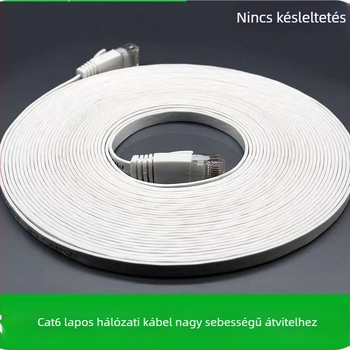 CAT6 lapos, nem árnyékolt gigabites Ethernet-kábel, oxigénmentes rézből, csavart érpár, beltéri használatra