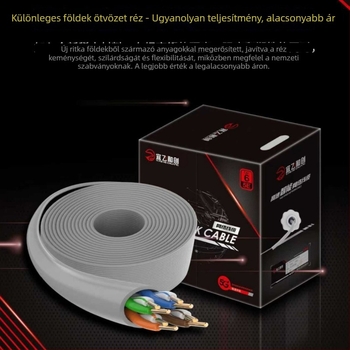 Műszaki Cat6 hálózati kábel megfigyeléshez — dupla árnyékolás, beltéri/kültéri használat, Cat6 kristályfej (10000 Mbps, CCA)
