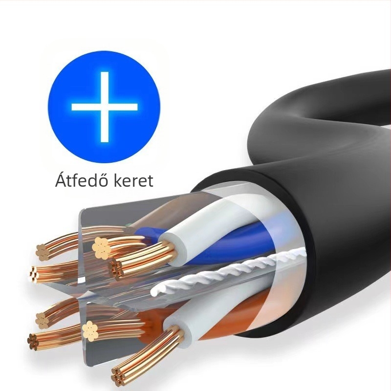 Kültéri vízálló CAT5E kábel routerhez, RJ-45 csatlakozó, 100 Mbps, -20°C-tól 75°C-ig