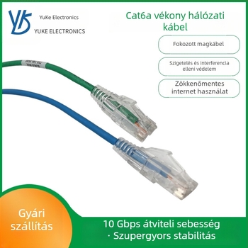 Category 6e árnyékolt hálózati kábel sodrott párral, vezető 3,8 mm, BC (32 AWG/30 AWG), adatátvitel 10 000 MB, Cat6a csatlakozó, összeszerelt