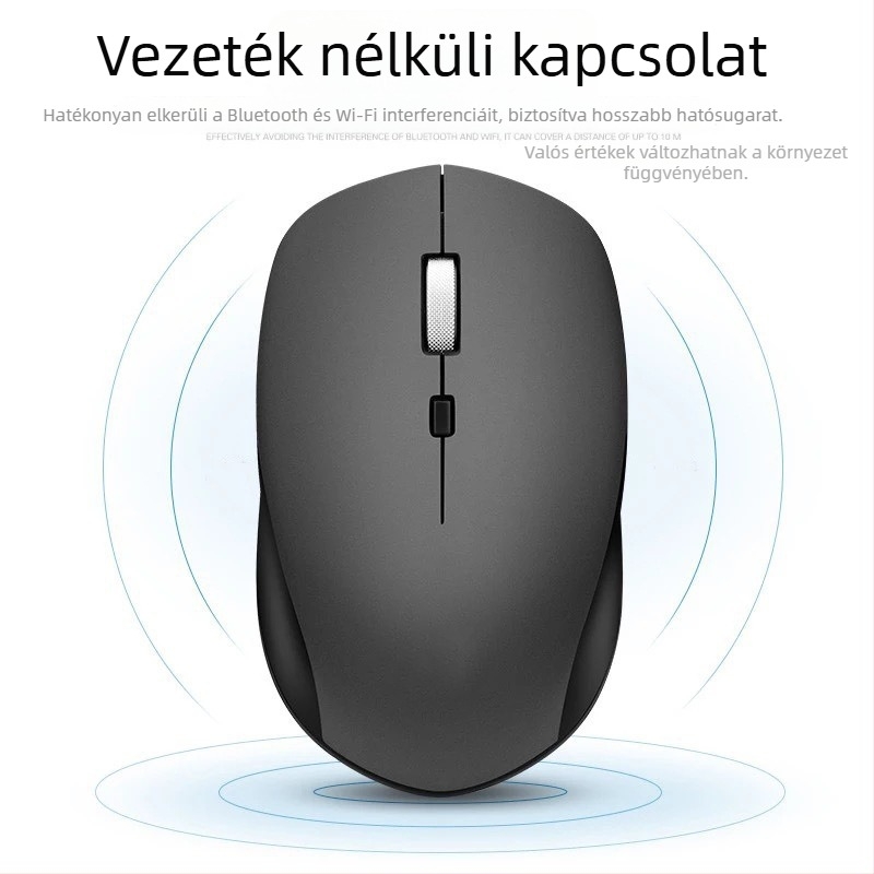 S1000 vezeték nélküli egér - 3 gomb, 1600 DPI, 2.4 GHz, Plug-and-Play, kompatibilis laptophoz