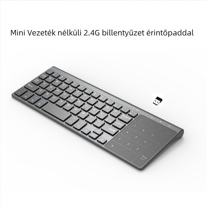 Ultra vékony USB vezeték nélküli billentyűzet érintőpaddal, vízálló és ergonómikus kialakítás