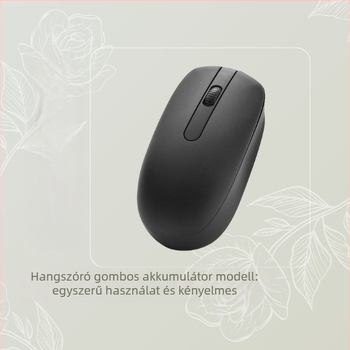 960 vezeték nélküli egér, 2 gomb, 1200 DPI optikai felbontás, 2.4G, plug‑and‑play, ergonómikus, asztali és hordozható számítógéphez