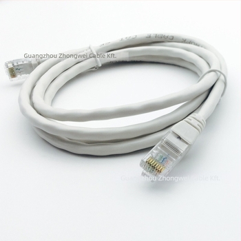 CAT6 Ethernet-kábel, 8 vezető, RJ-45 csatlakozó, sodrott érpár, gigabites sebesség
