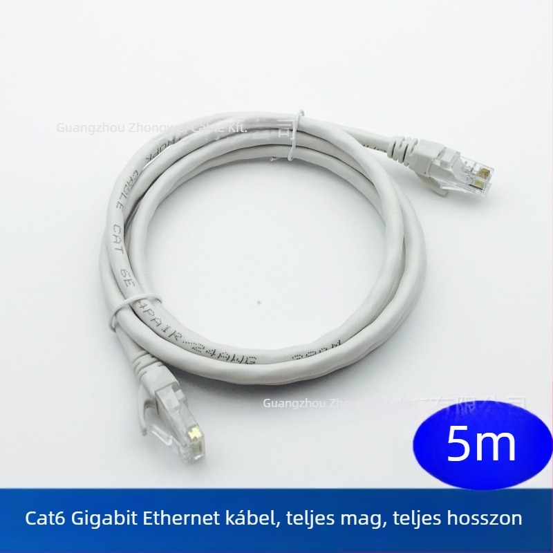 CAT6 Ethernet-kábel, 8 vezető, RJ-45 csatlakozó, sodrott érpár, gigabites sebesség