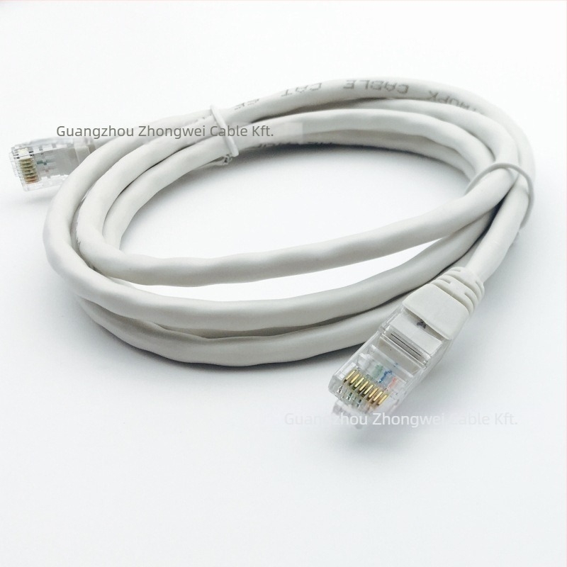 CAT6 Ethernet-kábel, 8 vezető, RJ-45 csatlakozó, sodrott érpár, gigabites sebesség