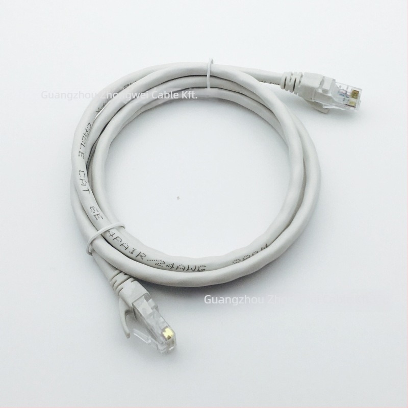 CAT6 Ethernet-kábel, 8 vezető, RJ-45 csatlakozó, sodrott érpár, gigabites sebesség