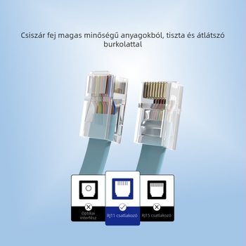 8P8C RJ45 telefonhálózati jumper — oxigénmentes réz, 2 m, aranyozott érintkezők