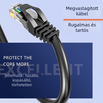 CAT6 árnyékolatlan hálózati kábel, Gigabit, RJ45, beltéri használatra