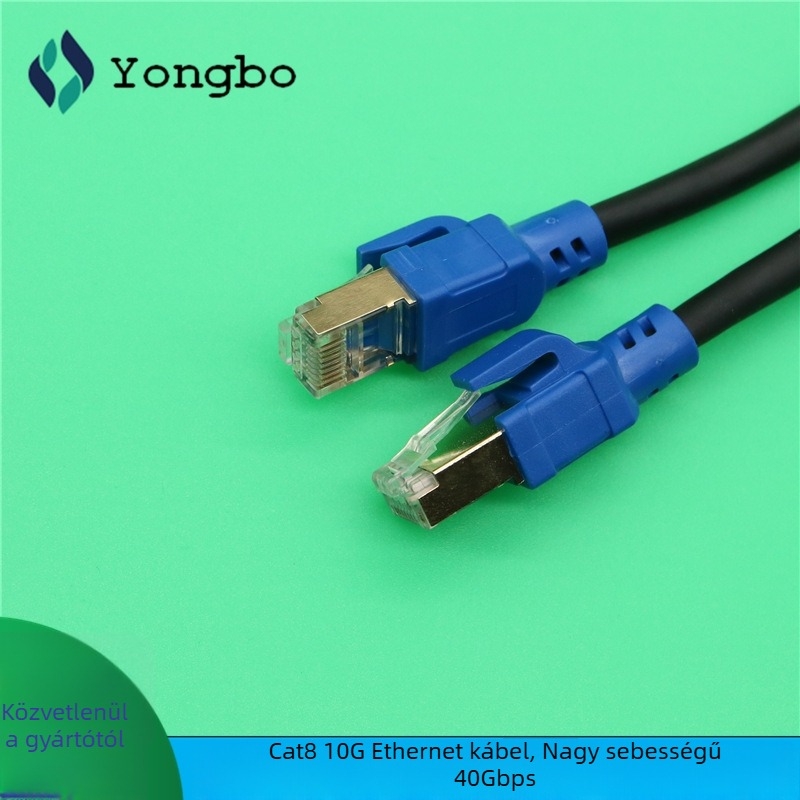 CAT8-SFTP Shielded Ethernet kábel, tiszta réz, számítógépekhez, kapcsolókhoz és útválasztókhoz – átviteli sebesség 4000