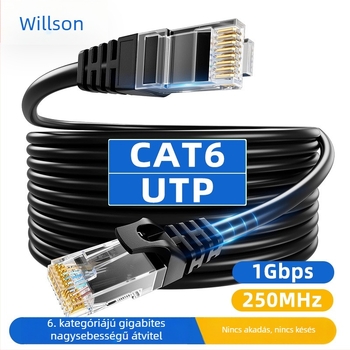 Cat6 hálózati kábel réz bevonat alumíniummal, árnyékolatlan, gigabites, jumper routerhez és számítógéphez, kültéri adatátvitelhez