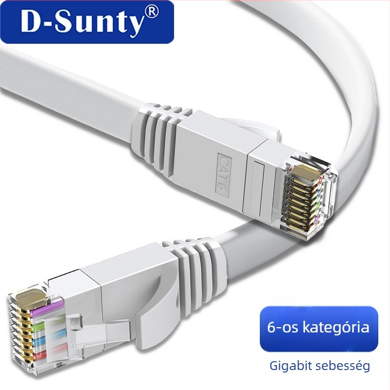 Cat6 gigabites lapos Ethernet-kábel, ultra vékony csavartpáras kábel számítógépekhez és routerekhez