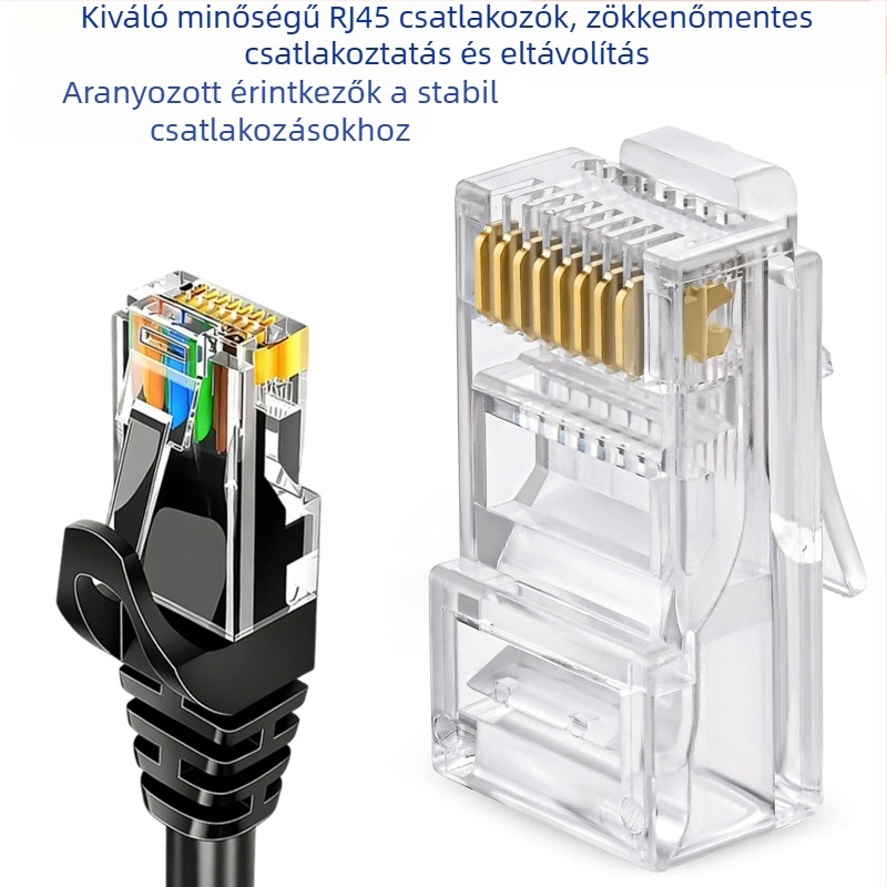Cat. 6, árnyékolatlan, copper-clad aluminum (CCA) gigabit 8-core twisted-pair kábel mérnöki és otthoni telepítésekhez