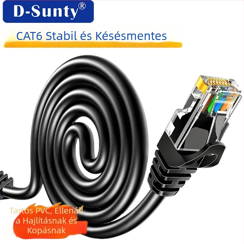 Cat. 6, árnyékolatlan, copper-clad aluminum (CCA) gigabit 8-core twisted-pair kábel mérnöki és otthoni telepítésekhez