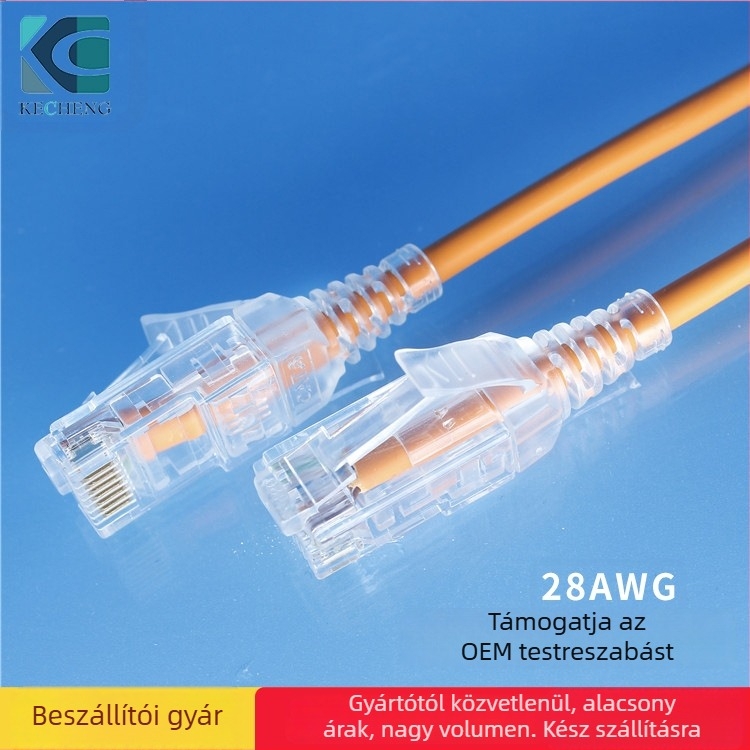 Cat6A árnyékolatlan Ethernet-kábel RJ45 csatlakozóval, routerekhez és számítógépekhez, átviteli sebesség 500 Mbps, működési hőmérséklet -40°C-tól +70°C-ig, húzóerő 20 N