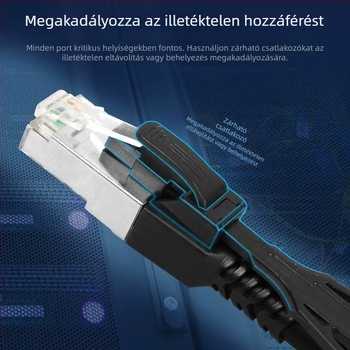 CAT8 Class VIII árnyékolt Ethernet-kábel zárómechanizmussal, RJ-45, 10 Gbps