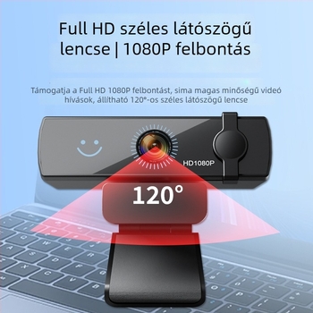 Elebest CW100 USB-s HD webkamera Windows Hello arcfelismeréssel, 2MP szenzor, 1080p60 videó, USB 2.0, beépített mikrofon, illesztőprogram nélkül, plug‑and‑play