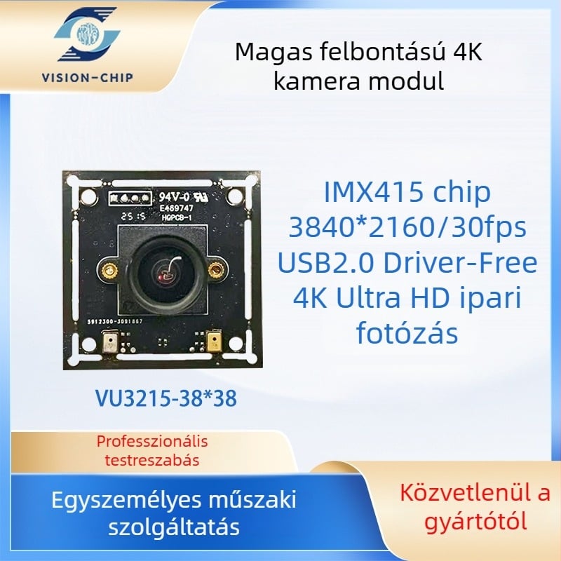 4K USB kamera modul autofókusszal, 8 MP érzékelő, 3840x2160 @30fps, USB 2.0, meghajtó nélküli