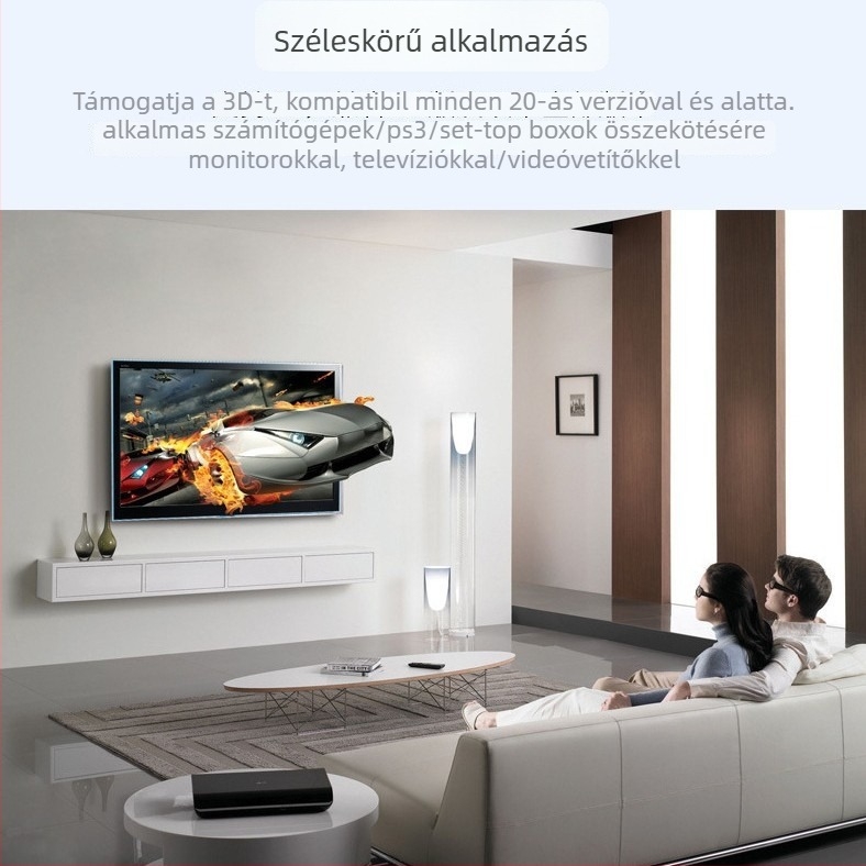 HDMI kábel, rézbevonatú acélmag, aranyozott csatlakozók, OEM elérhető