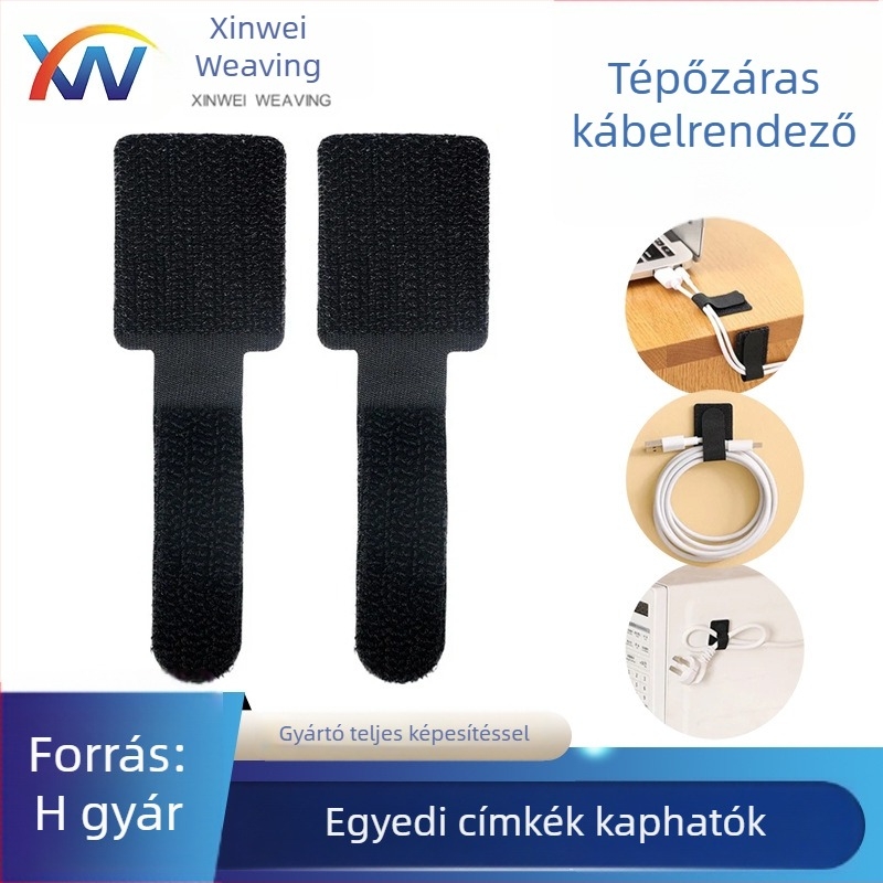 Ragasztó Velcro kábelrendező asztali számítógép-kábelekhez, adat- és hálózati kábelekhez
