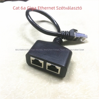 RJ45 férfi 2 női oldalú Category 6 Ethernet adapterkábel, réz vezető, 0,25 m hosszú, PC-hez