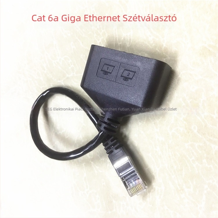 RJ45 férfi 2 női oldalú Category 6 Ethernet adapterkábel, réz vezető, 0,25 m hosszú, PC-hez