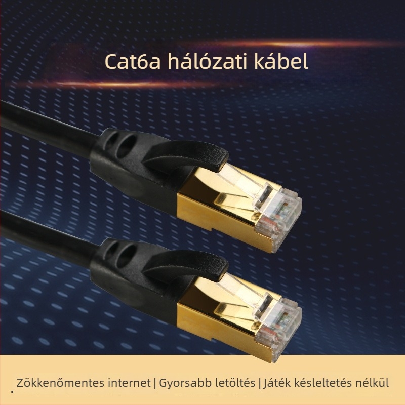 Cat6 gigabites Ethernet-kábel, RJ45, 8-vezetékes csavart érpár, réz bevonatú alumínium, 1–1000 Mbps