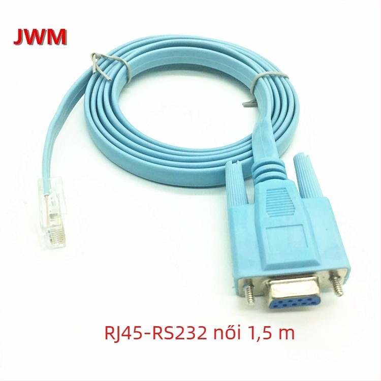 DB9–RJ45 konzolkábel, 1,5 m, réz vezető, nikkel bevonat, adapter típus, PC-kompatibilis