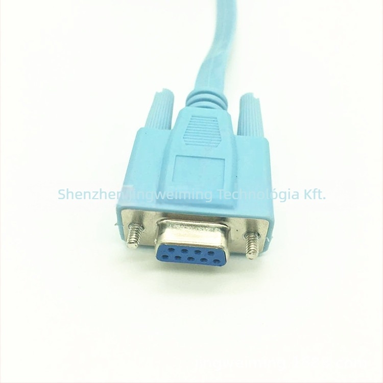 DB9–RJ45 konzolkábel, 1,5 m, réz vezető, nikkel bevonat, adapter típus, PC-kompatibilis
