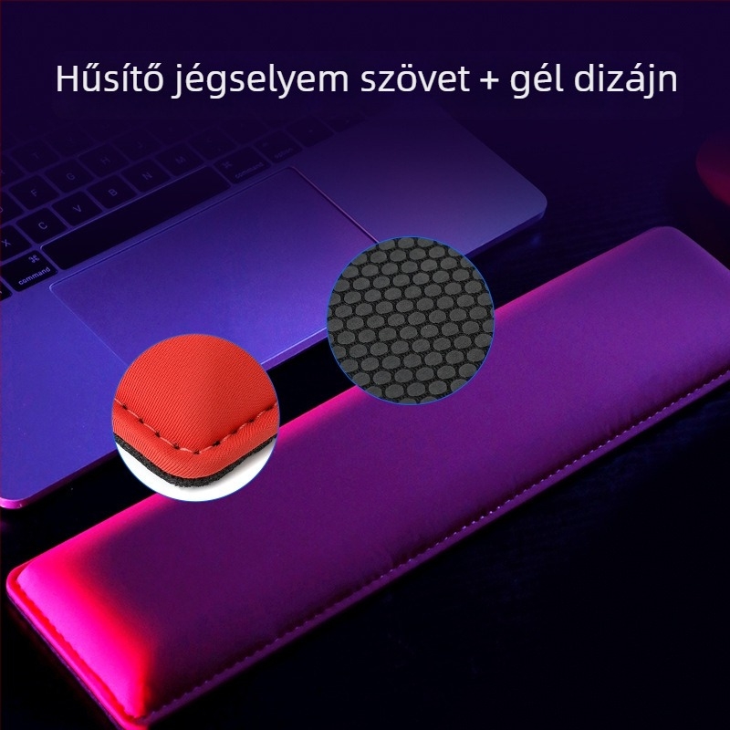 Billentyűzet csukló-támasz – jégselyem szövetből és gélt tartalmazó, kétoldalas, pöttyös felület